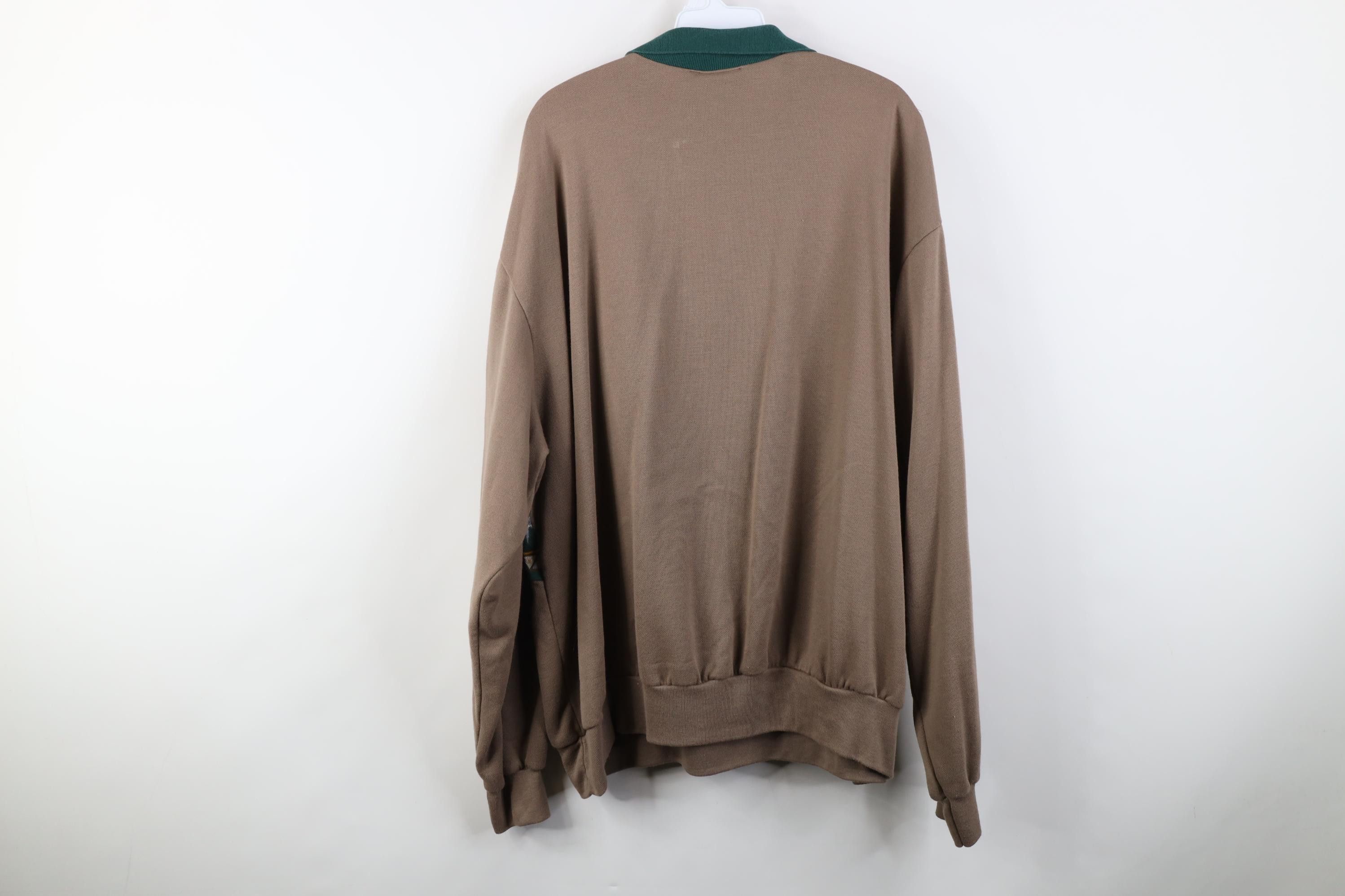 Vintage Vintage 90s Streetwear Fair Isle Collared Sweatshirt USA Size US XXL / EU 58 / 5 - 11 Thumbnail