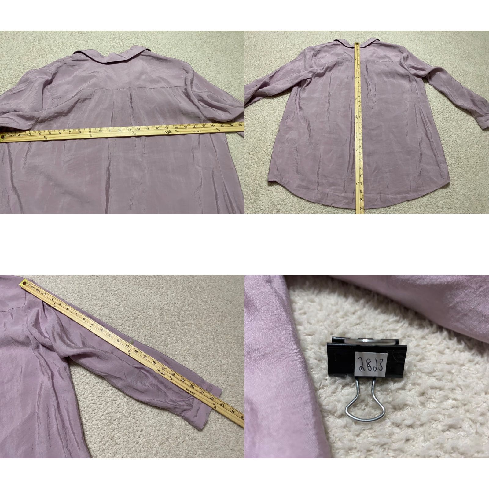 J. Jill J. Jill Womens Shirt L Purple Long Sleeve Collared Pullover Blouse Size L / US 10 / IT 46 - 8 Thumbnail