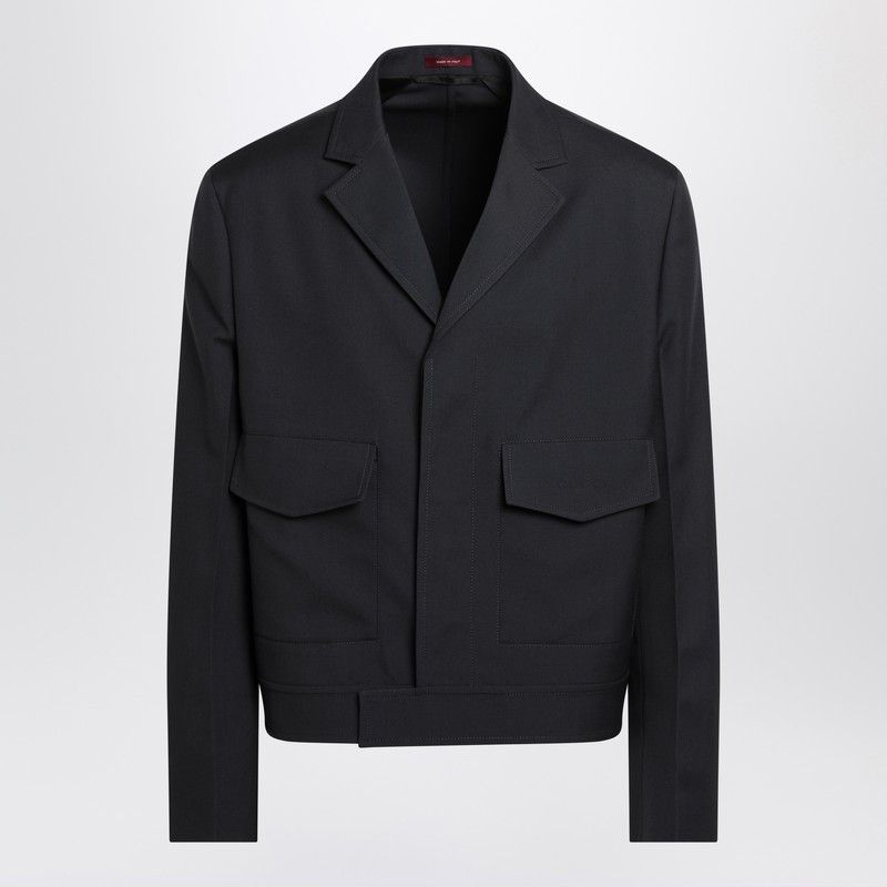 Gucci Gucci Dark Grey Jacket In Wool Gabardine Size US L / EU 52-54 / 3 - 1 Thumbnail