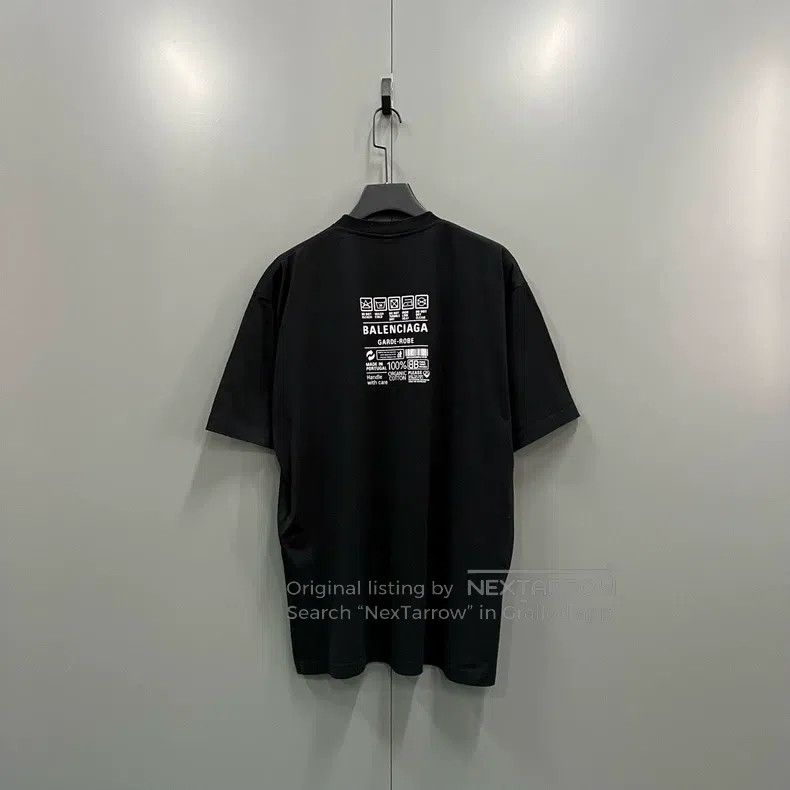 Balenciaga Balenciaga Black letter logo short sleeve Size US S / EU 44-46 / 1 - 1 Thumbnail