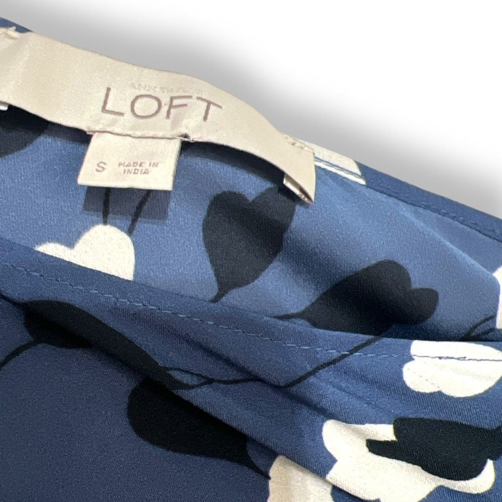 Loft Ann Taylor Loft Blue Floral Dress Straps Tie Waist Small Size S / US 4 / IT 40 - 3 Thumbnail