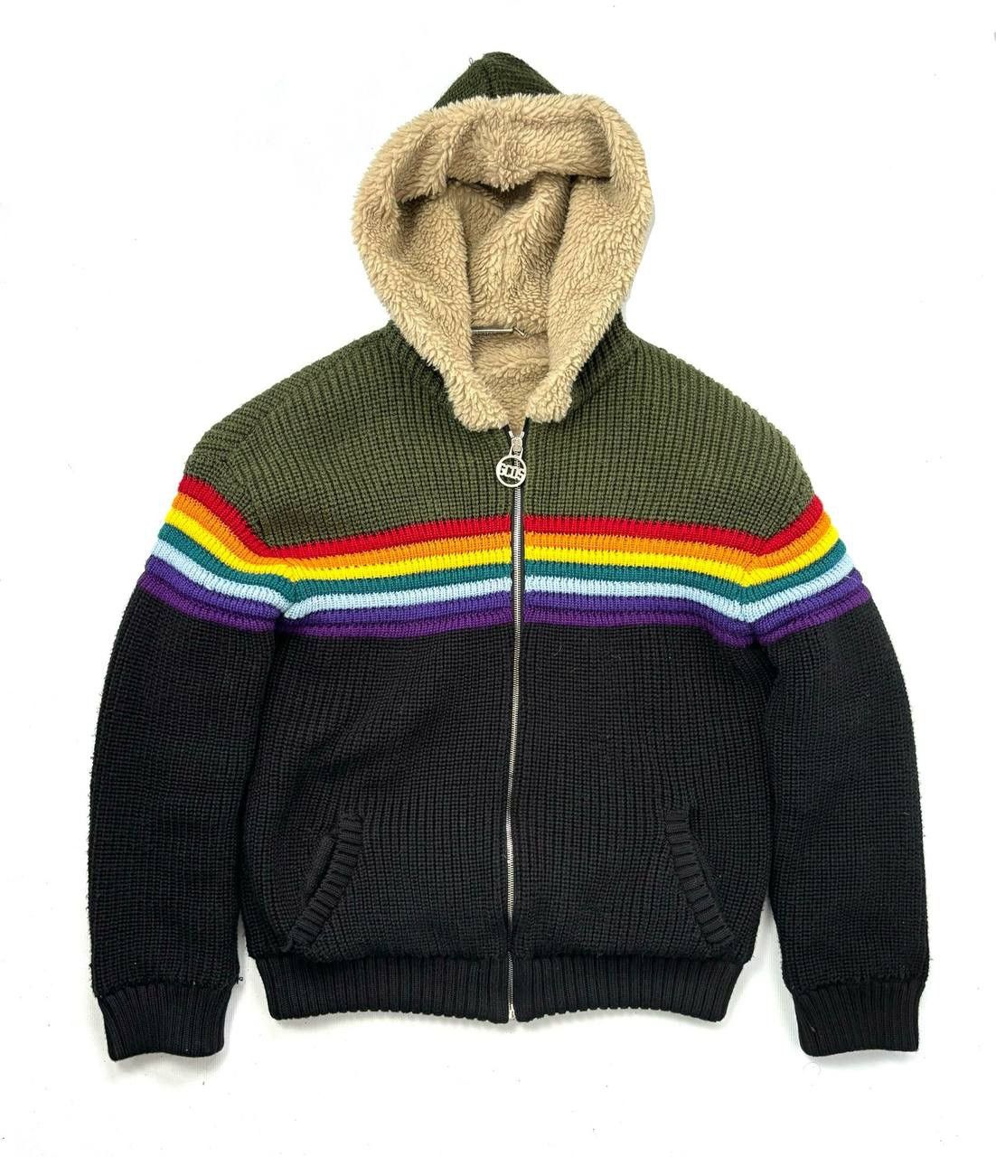 GCDS Hooded Sherpa Knit Bomber jacket