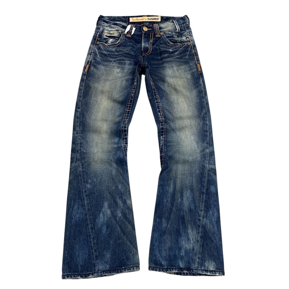If Six Was Nine 2000’s Buckaro Distressed Flared Bootcut Jeans Pants Size US 30 / EU 46 - 1 Thumbnail