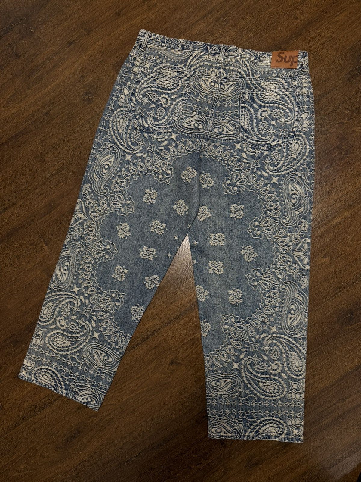 Supreme Supreme Bandana Jacquard Baggy Jean Blue Size US 38 / EU 54 - 7 Thumbnail