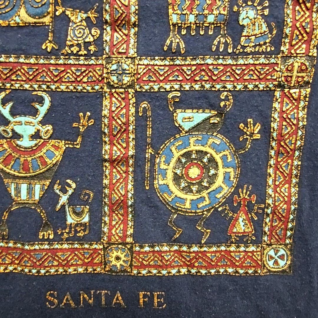 Tultex Vintage Santa Fe Graphic Tee Tribal Print Blue L Shirt 90s Size US L / EU 52-54 / 3 - 4 Thumbnail