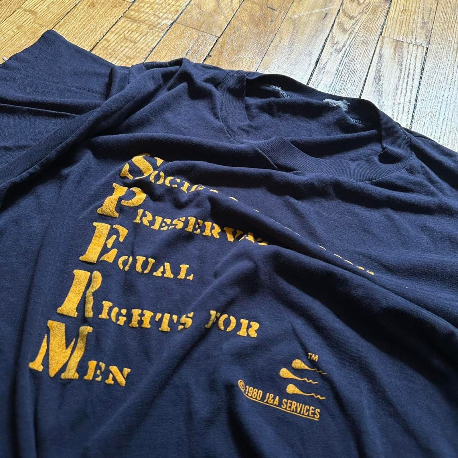 Vintage Vintage 70s Sperm Funny Men’s Rights Graphic Tee Shirt Size US M / EU 48-50 / 2 - 4 Thumbnail