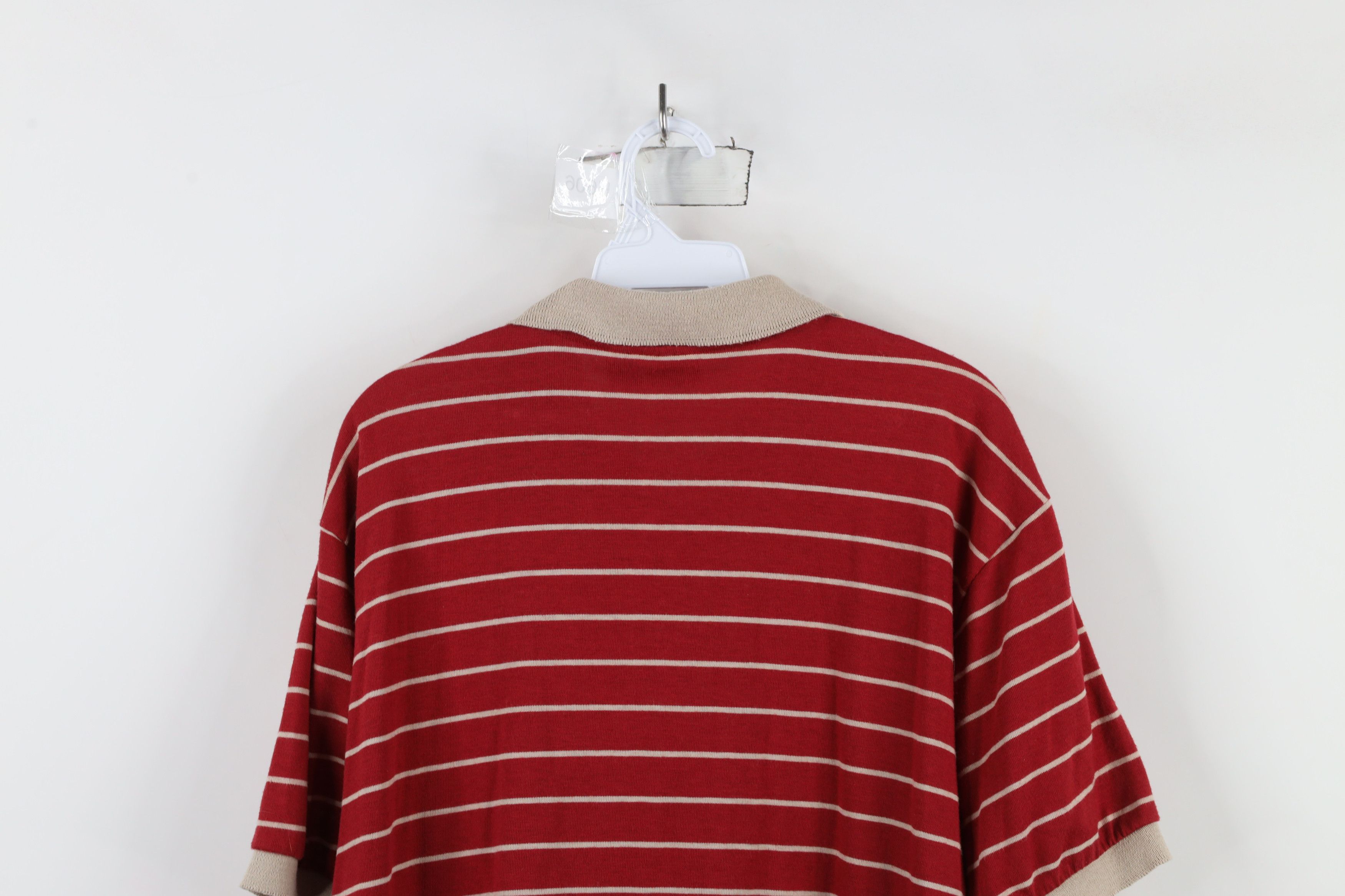Vintage Vintage 70s 80s Streetwear Knit Collared Polo Shirt Red USA Size US XL / EU 56 / 4 - 9 Thumbnail