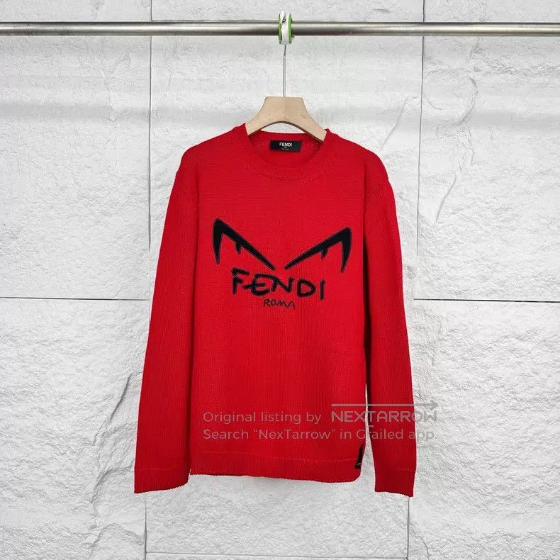 Fendi Fendi Red Long Sleeve Sweater Size US M / EU 48-50 / 2 - 1 Thumbnail