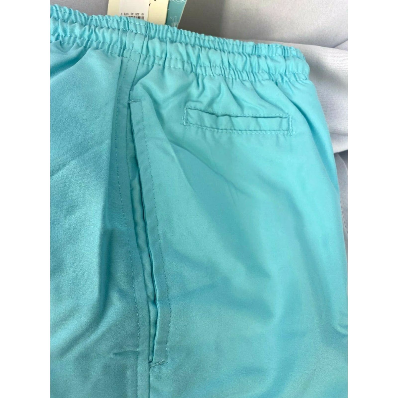 Vintage Trunks Surf & Swim Co. San-O Solid Swim Trunk Shorts - Water Blue 2XL Mens, 7" Inseam, Polyester Size US 39 - 6 Thumbnail