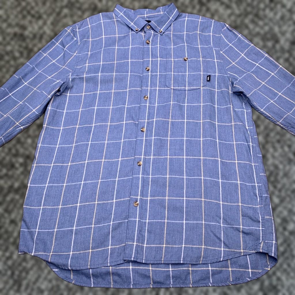 Vans Vans Shirt Mens XL Blue Plaid Button Up Size US XL / EU 56 / 4 - 1 Thumbnail
