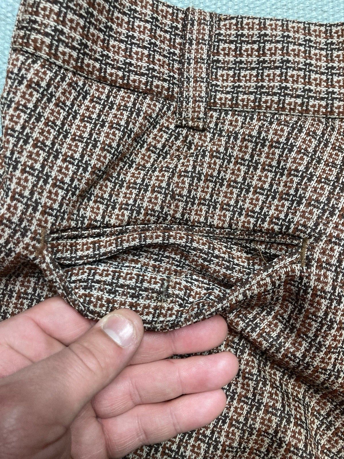 Vintage 70s polyester flare pants kmart double knit hippie mod 32x28 Size US 32 / EU 48 - 10 Thumbnail