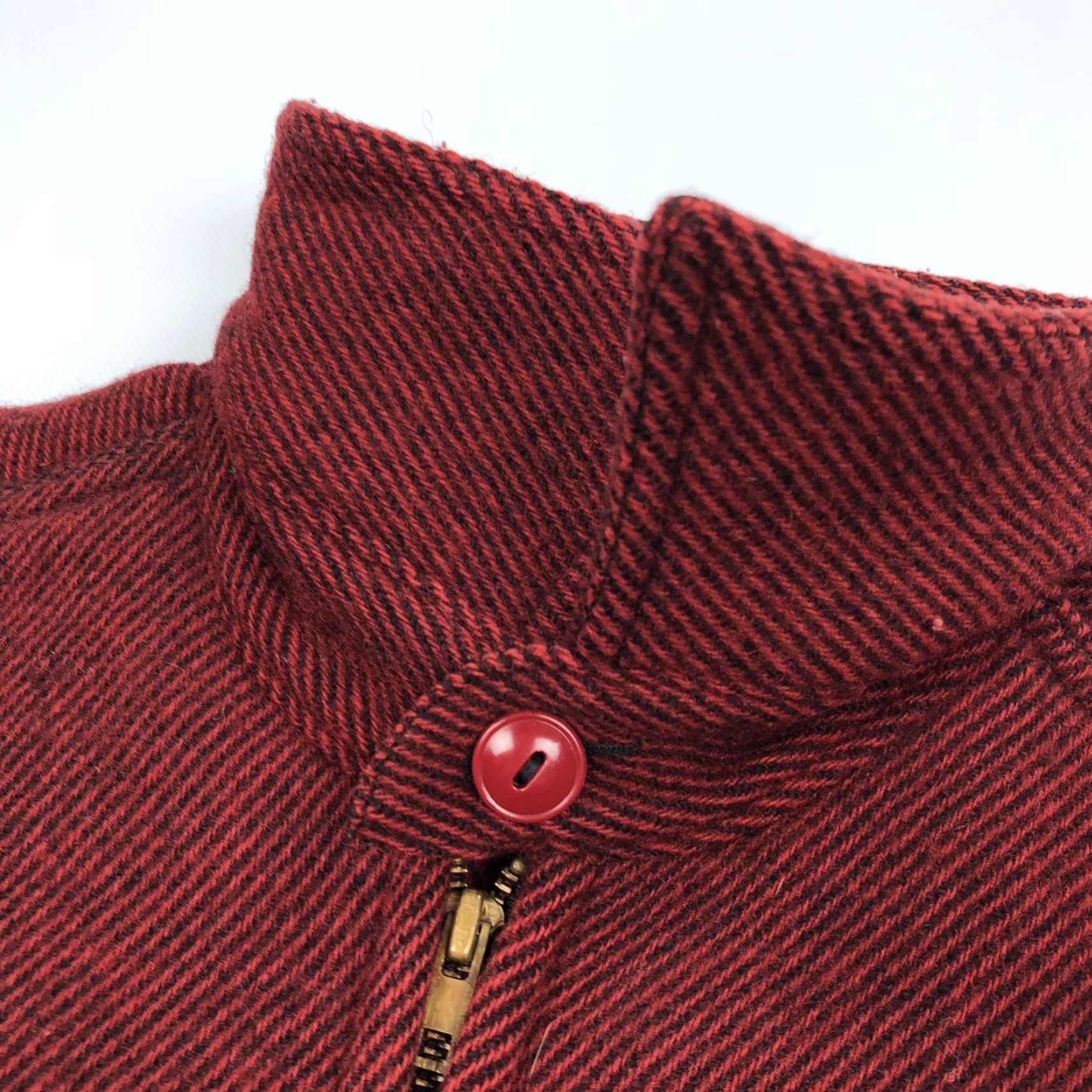 Johnson Woolen Mills VINTAGE Johnson Woolen Mills Red Black Herringbone Wool Full Zip Jacket 42 Mens Wool Coat Size US XS / EU 42 / 0 - 7 Thumbnail