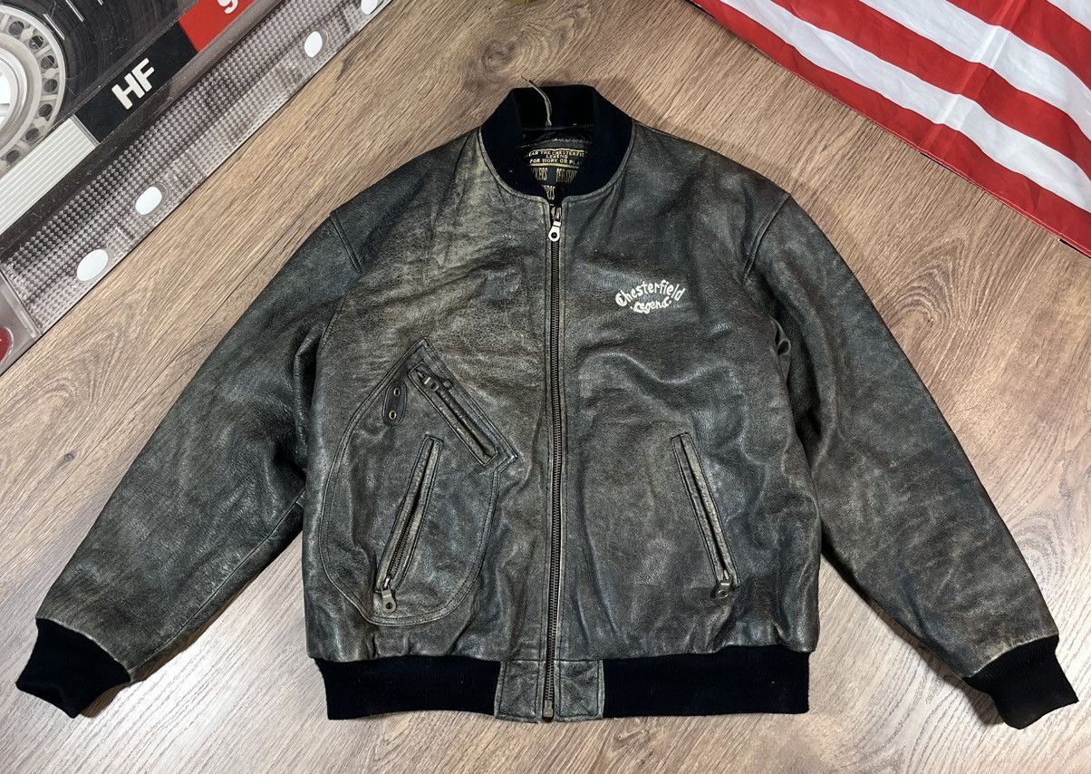 Leather Vintage Chesterfield Leather Jacket she is alone Size US L / EU 52-54 / 3 - 2 Thumbnail