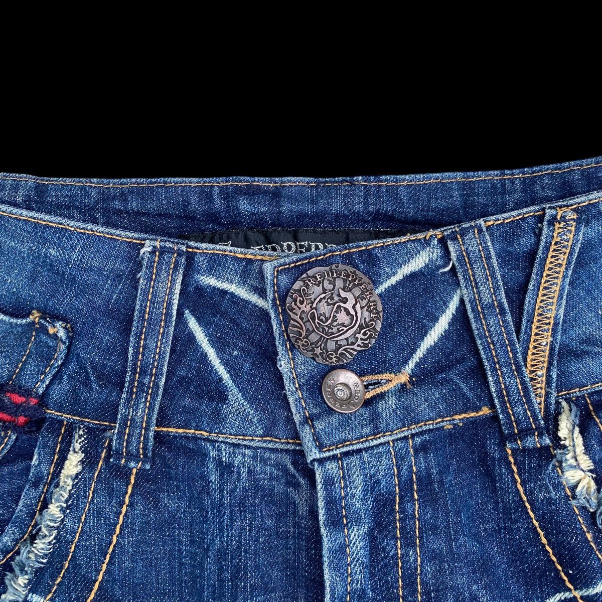 Japanese Brand × Vintage Lightning⚡️Red pepper Rooted Denim Jeans Size US 35 - 15 Thumbnail