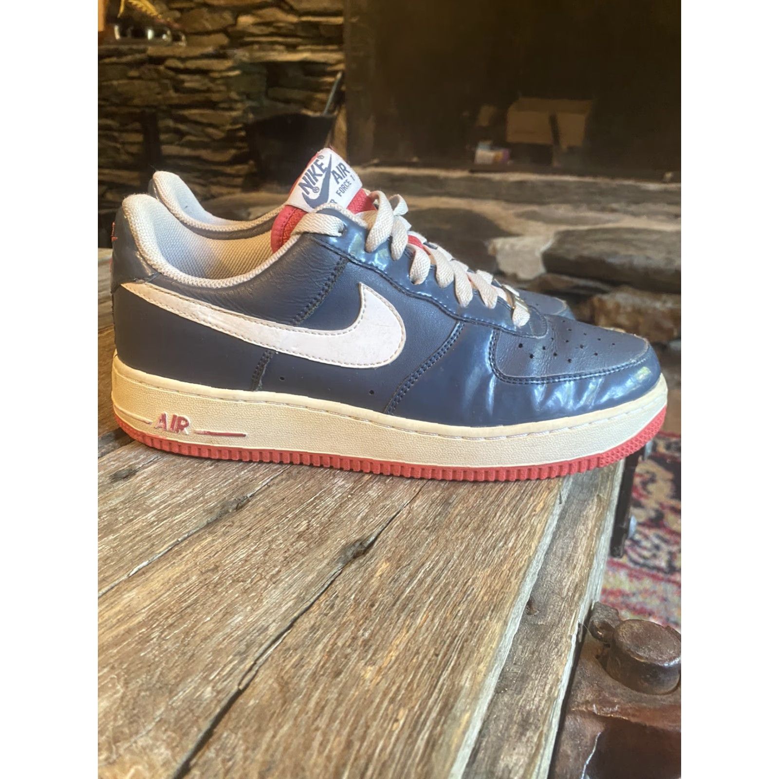 Nike VINTAGE Nike Air Force 1 Low Women's Shoes 9 Monsoon Blue White Pink 315115-416 2009 Size US 7 / IT 37 - 2 Thumbnail