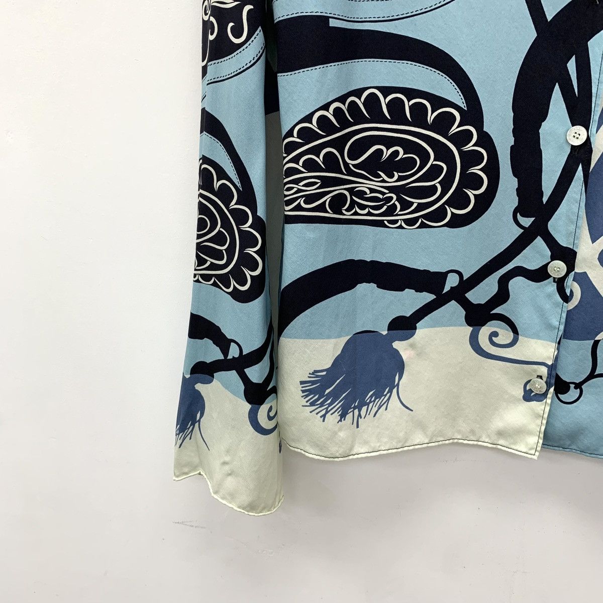 Hermes Hermes Pattern Printed Silk Long Sleeve Shirt K26WX Size XS / US 0-2 / IT 36-38 - 4 Thumbnail