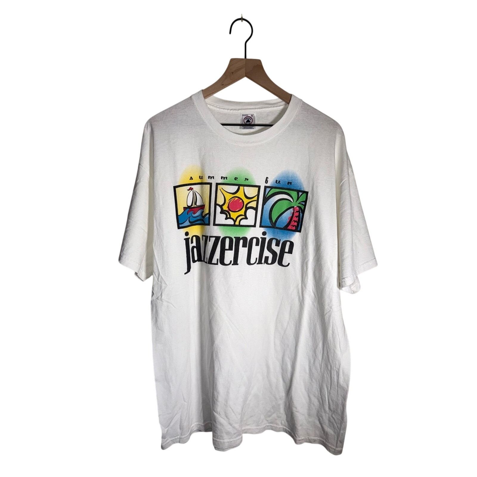 Delta VINTAGE JAZZERCISE SUMMER FUN Delta Pro Weight White Tee XL Size US XL / EU 56 / 4 - 1 Thumbnail