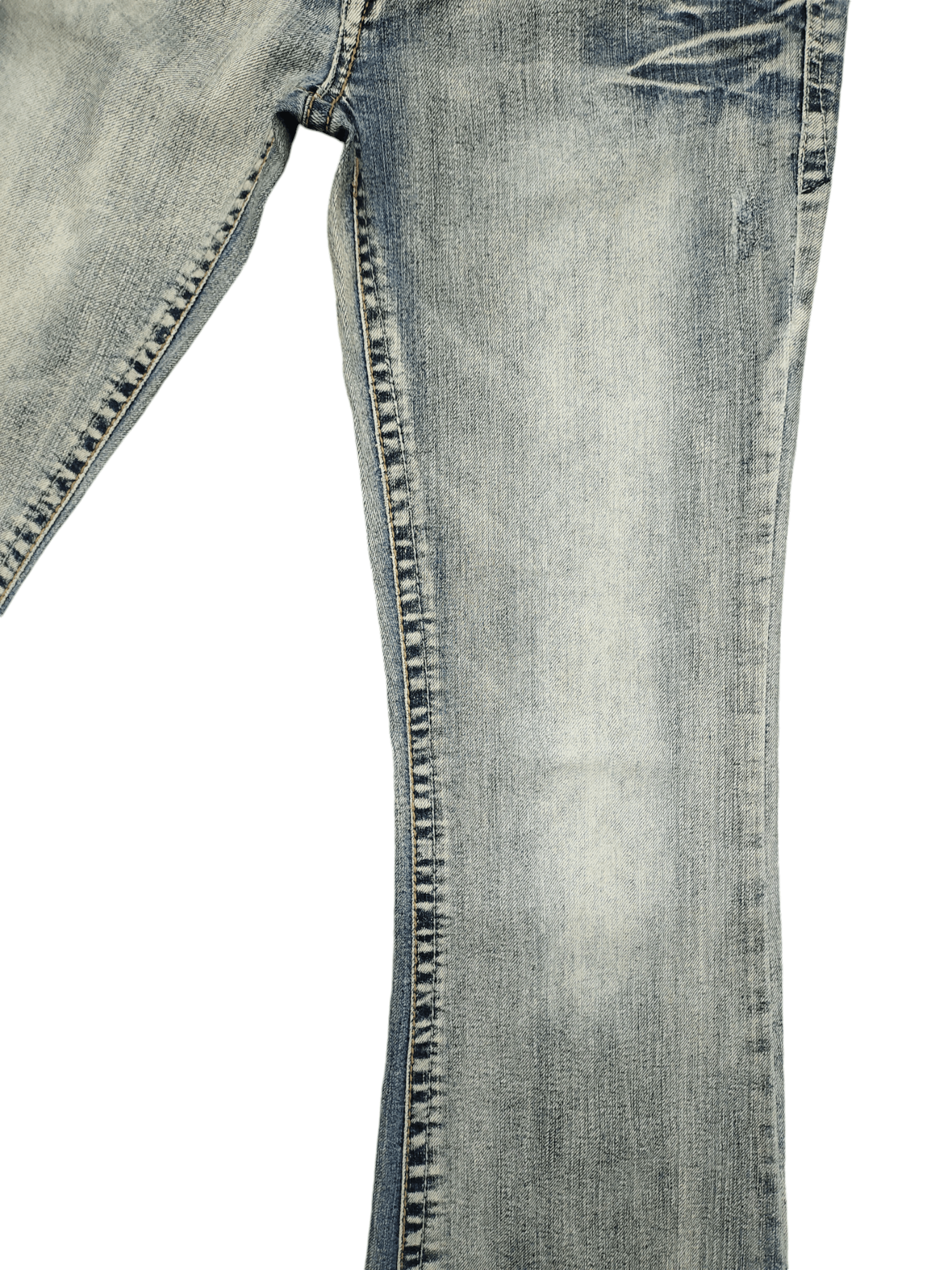 If Six Was Nine Flare Jeans Wallflower Clawmark Faded Denim Bootcut Low Rise Size US 30 / EU 46 - 6 Thumbnail