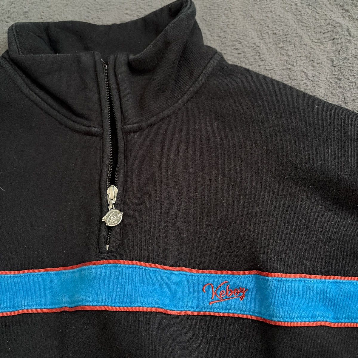 Other Keboz Half Zip Sweatshirt Black Blue Stripe – Size M Size US M / EU 48-50 / 2 - 3 Thumbnail