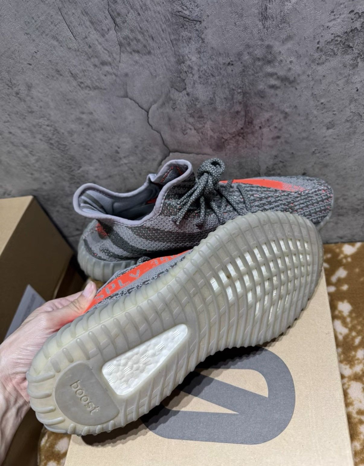Adidas Adidas Yeezy 350 V2 Grey Orange Static BB1826 K37 Size US 9.5 / EU 42-43 - 4 Thumbnail