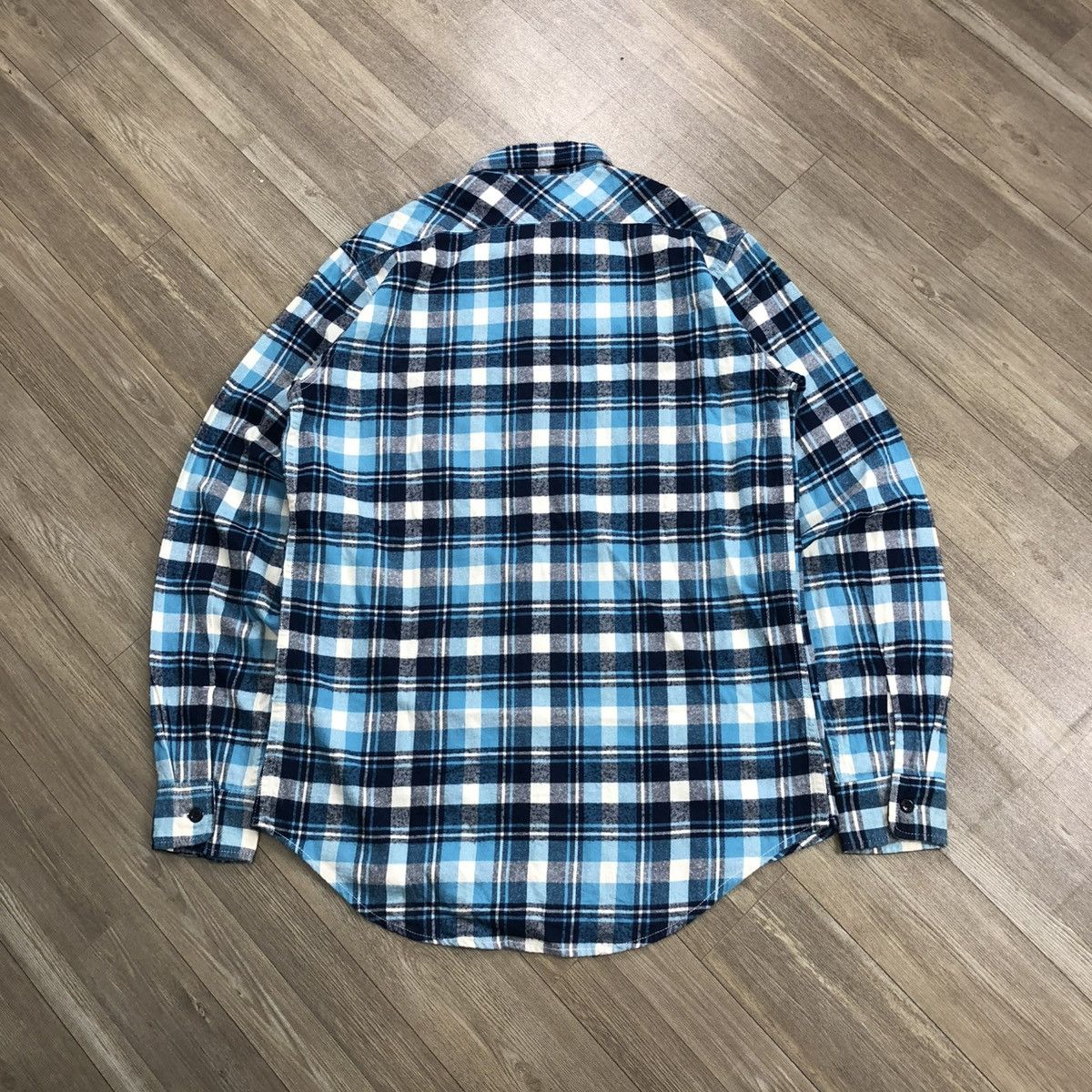 Hysteric Glamour × Japanese Brand × Vintage 2000s Hysteric Glamour Blue/White Plaid Flannel Shirt Size US L / EU 52-54 / 3 - 11 Thumbnail