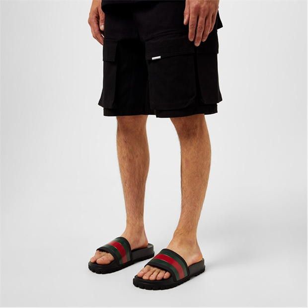 Gucci GUCCI Men'S Web Rubber Slide Sandals Size US 7 / EU 40 - 2 Thumbnail