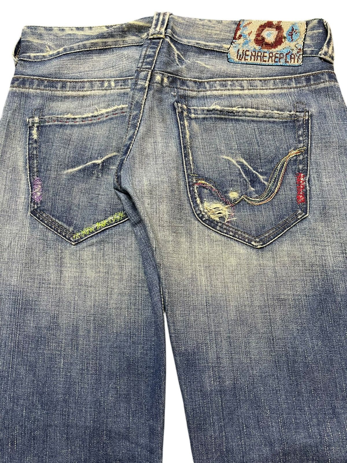 Japanese Brand Vintage Japanese Brand Faded Wash Distressed Loose Jeans Size US 30 / EU 46 - 6 Thumbnail