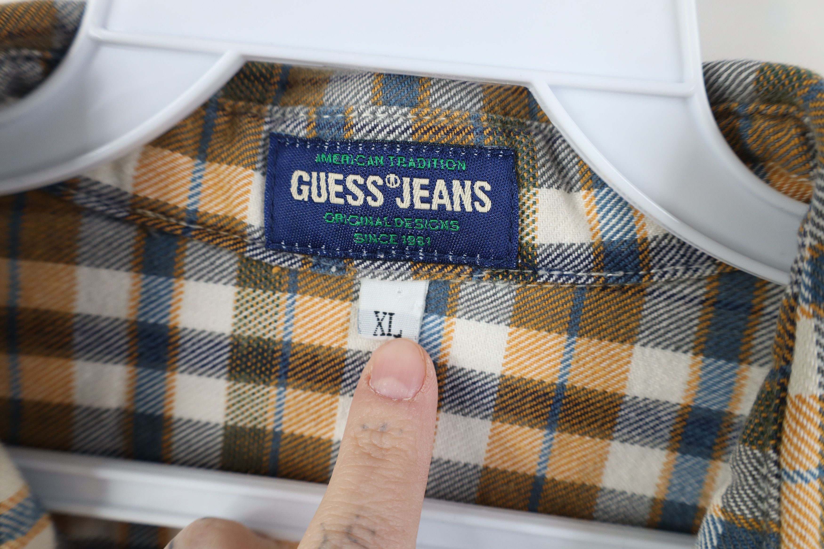 Guess Vintage 90s Guess Heavyweight Flannel Button Shirt Plaid USA Size US XL / EU 56 / 4 - 7 Thumbnail