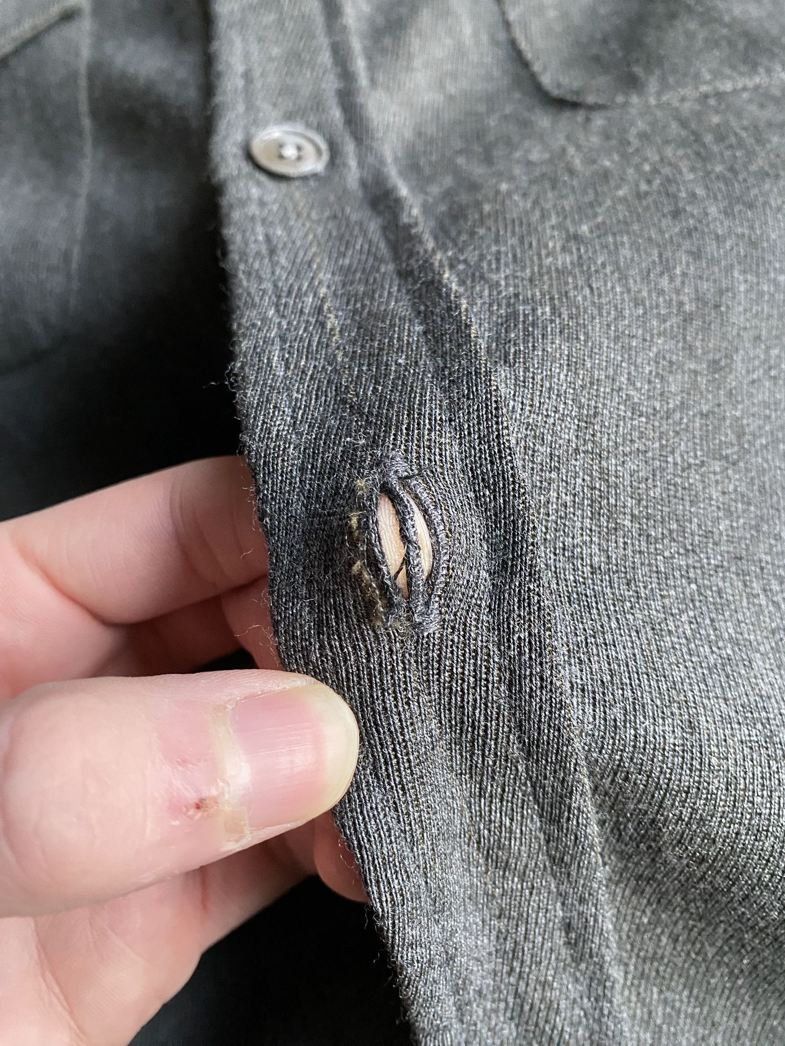 Our Legacy 50/L - Hunting Wool Grey - CPO Shirt Size US L / EU 52-54 / 3 - 22 Thumbnail