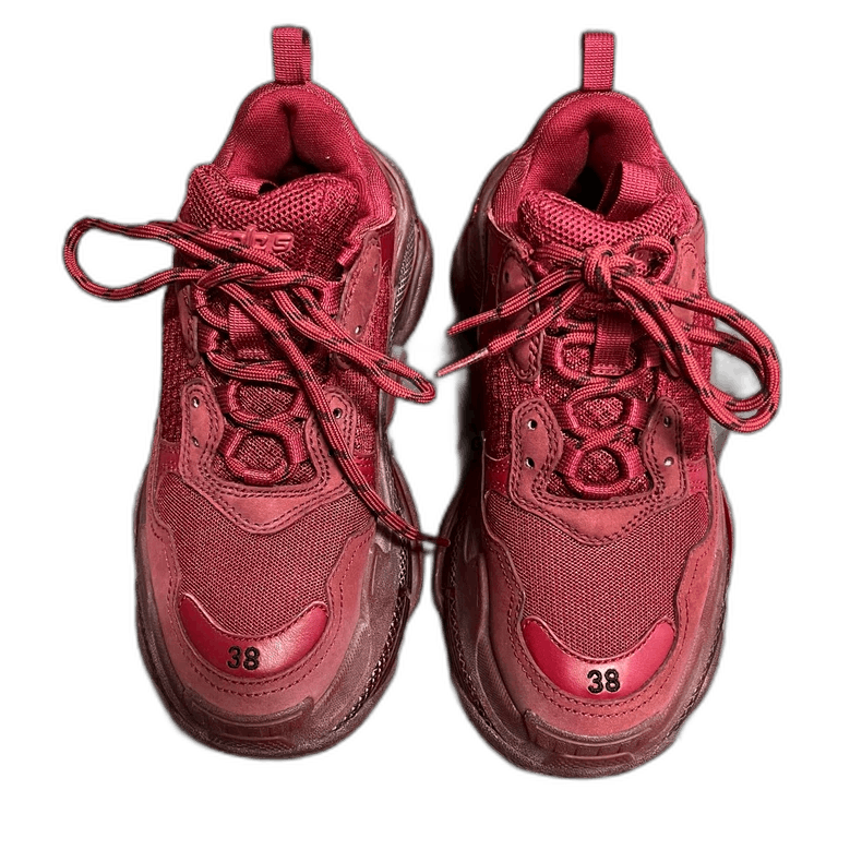 Balenciaga Balenciaga Red Triple S Sneakers Size 38 Size US 5.5 / EU 38 - 1 Thumbnail