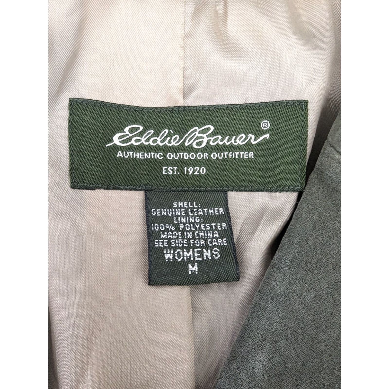 Eddie Bauer EDDIE BAUER Suede Leather Lined Jacket Blazer Coat Women's Medium Green Jacket Size M / US 6-8 / IT 42-44 - 4 Thumbnail