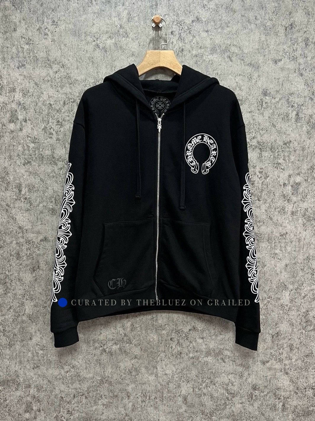 Chrome Hearts × Vintage CHROME HEARTS HORSESHOE ZIP HOODIE | Grailed