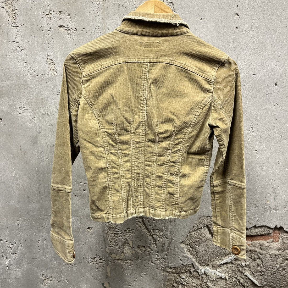 Vintage Tulle Vintage Y2K Beige Tan Corduroy Cropped Fitted Jacket M Size M / US 6-8 / IT 42-44 - 5 Thumbnail
