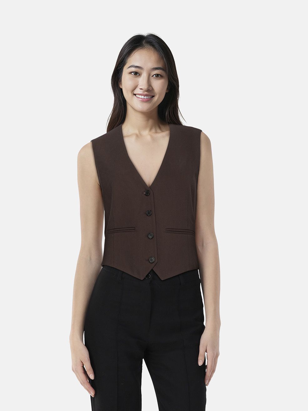 WARDROBE.NYC Dark Brown Wool Waistcoat Size L / US 10 / IT 46 - 1 Thumbnail