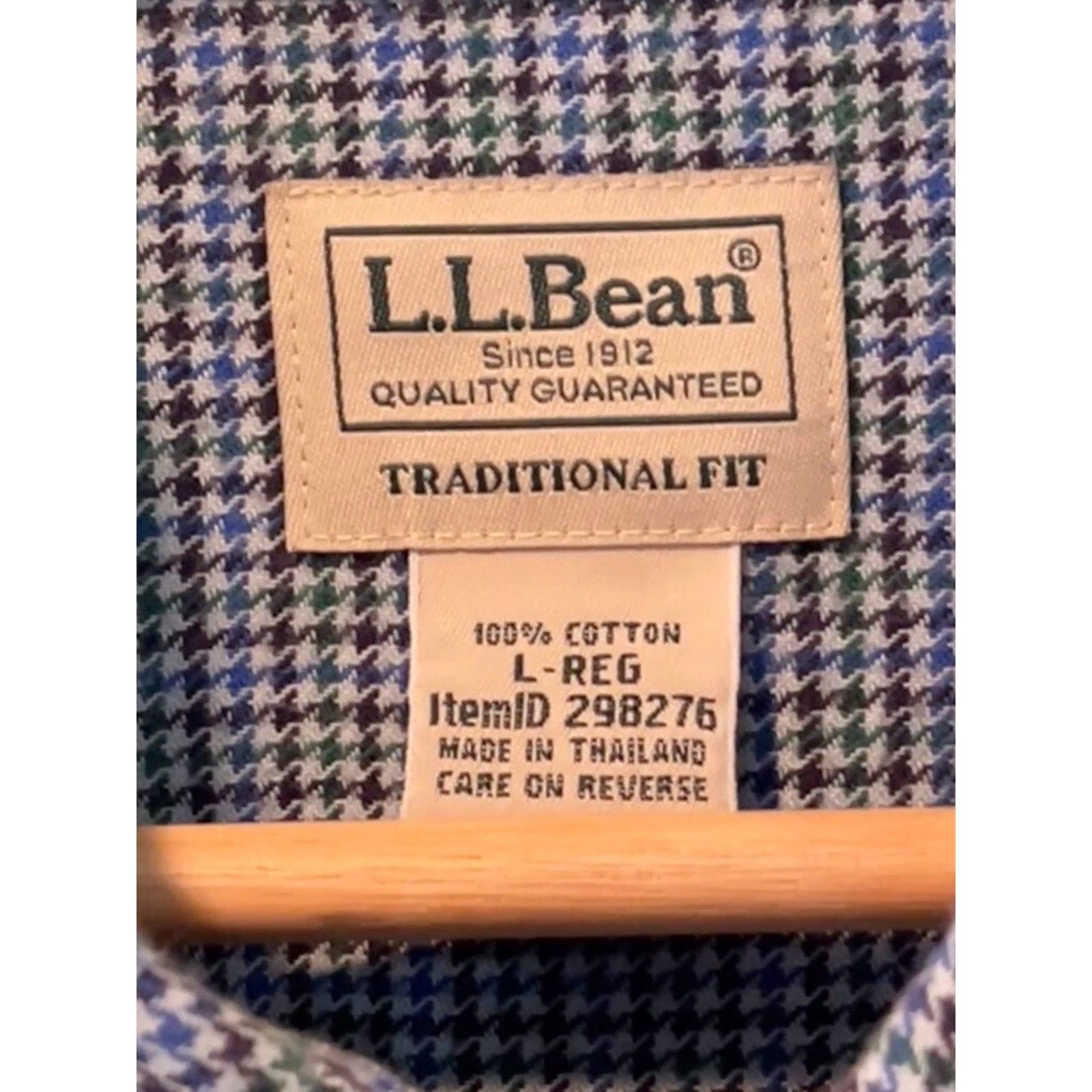 L.L. Bean LL Bean Sz Large Houndstooth Check Flannel Button Down Shirt Size US L / EU 52-54 / 3 - 4 Thumbnail