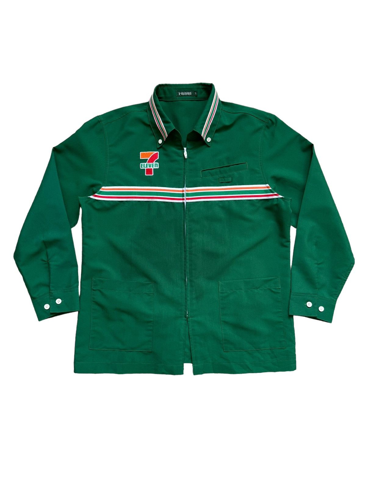 Japanese Brand Vintage 7-ELEVEN Uniform Shirt/Jacket Zip Up Size US M / EU 48-50 / 2 - 16 Thumbnail