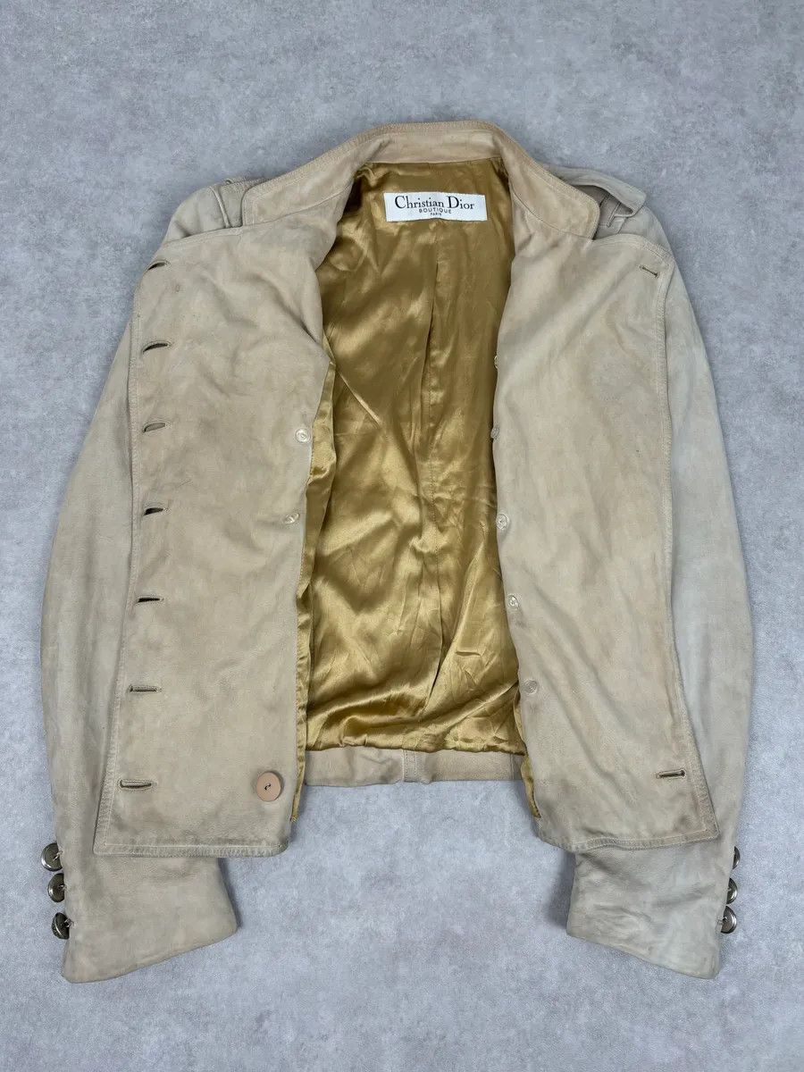 Dior AW2005 Christian Dior Beige Asymmetrical Officer Leather Jacket Size S / US 4 / IT 40 - 7 Thumbnail