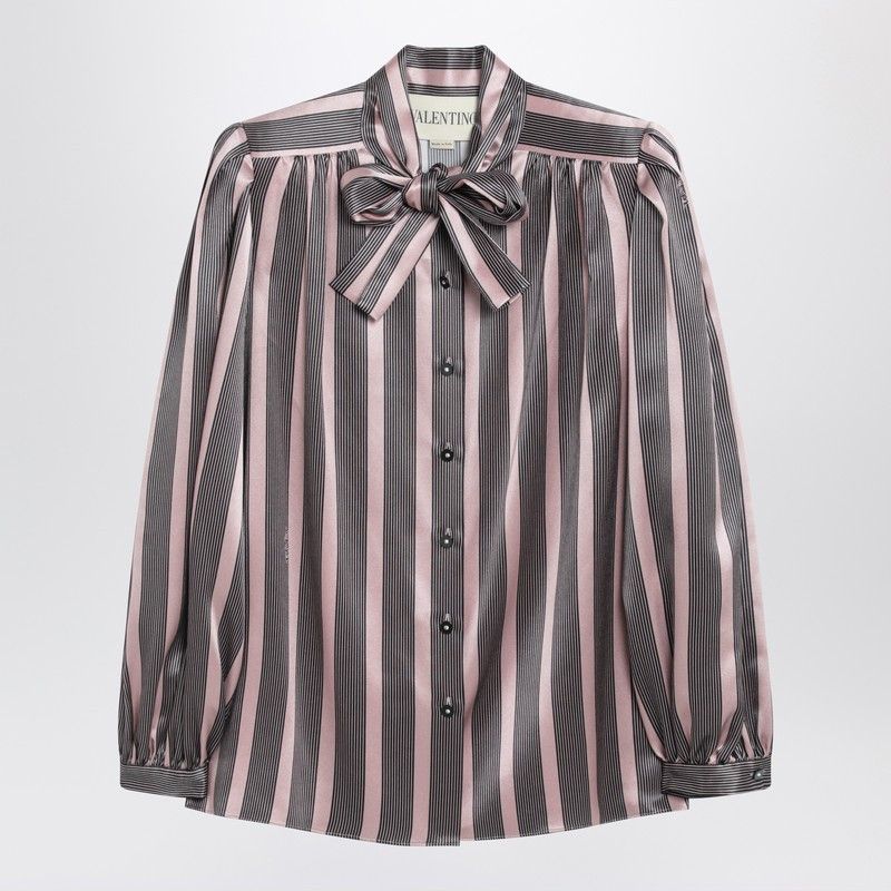 Valentino Valentino Striped Crepe De Chine Shirt Size S / US 4 / IT 40 - 1 Thumbnail