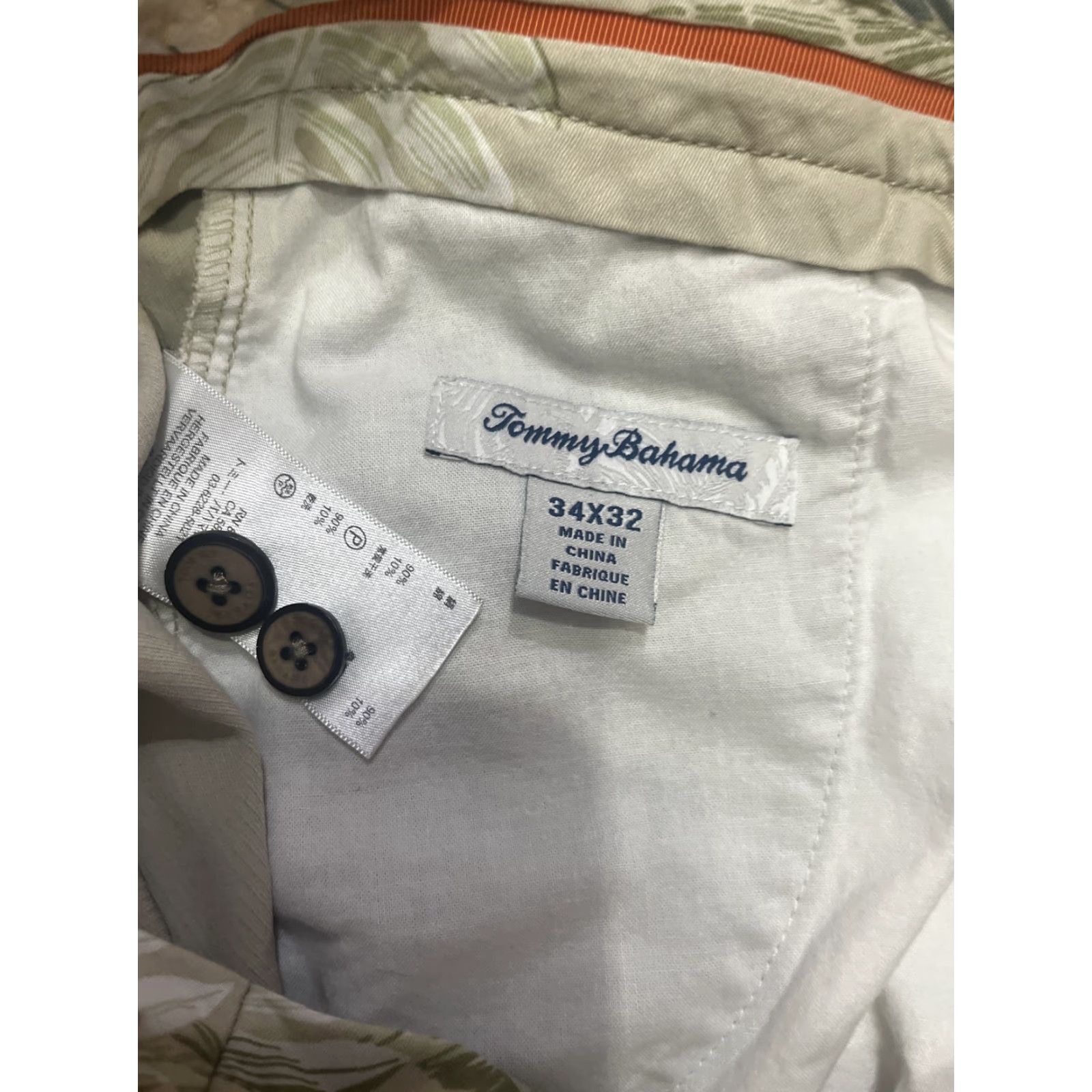 Tommy Bahama Tommy Bahama Pants Mens 34X32 Khaki Beige Silk Cotton Chino Flat Front Zip Pockets Straight Leg Casual Workwear Travel Preppy Mens Size US 34 / EU 50 - 4 Thumbnail