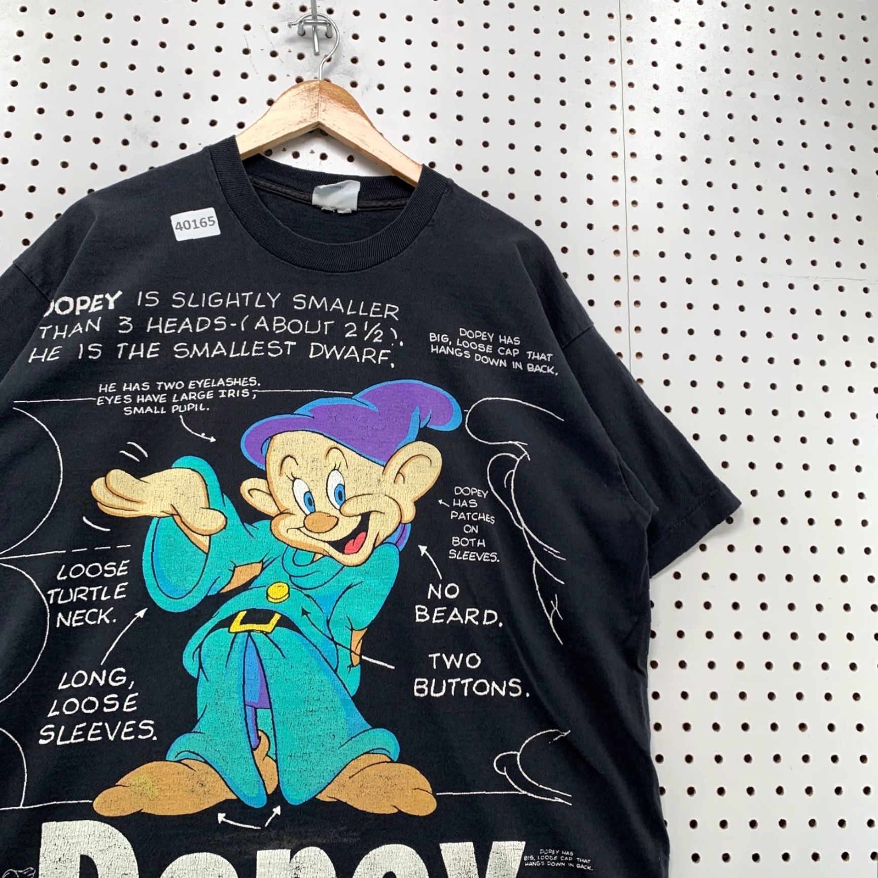 Disney Vintage Disney Snow White Dopey T-Shirt Men XL Black 90s Cartoon Movie Rare US Size US XL / EU 56 / 4 - 6 Thumbnail