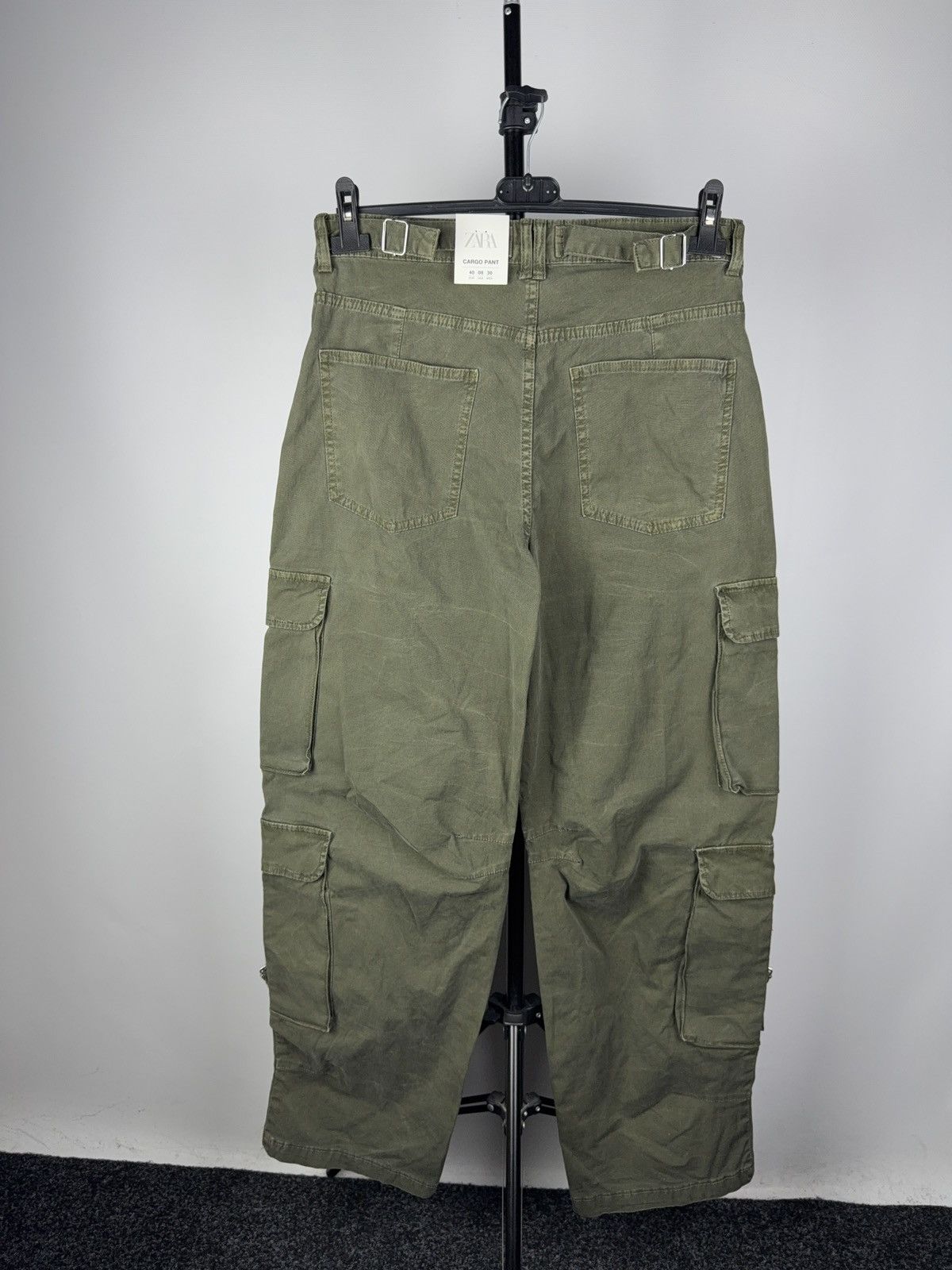 Japanese Brand Military Y2K Japanese style ZARA Olive Utility Cargo Pants Size 30" / US 8 / IT 44 - 3 Thumbnail
