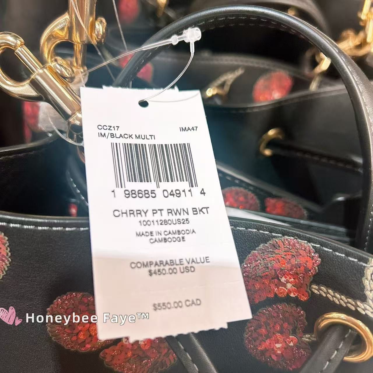 Coach Nwt Coach Rowan Bucket Bag With Cherry Print CCZ17 🍒 Size ONE SIZE - 6 Thumbnail
