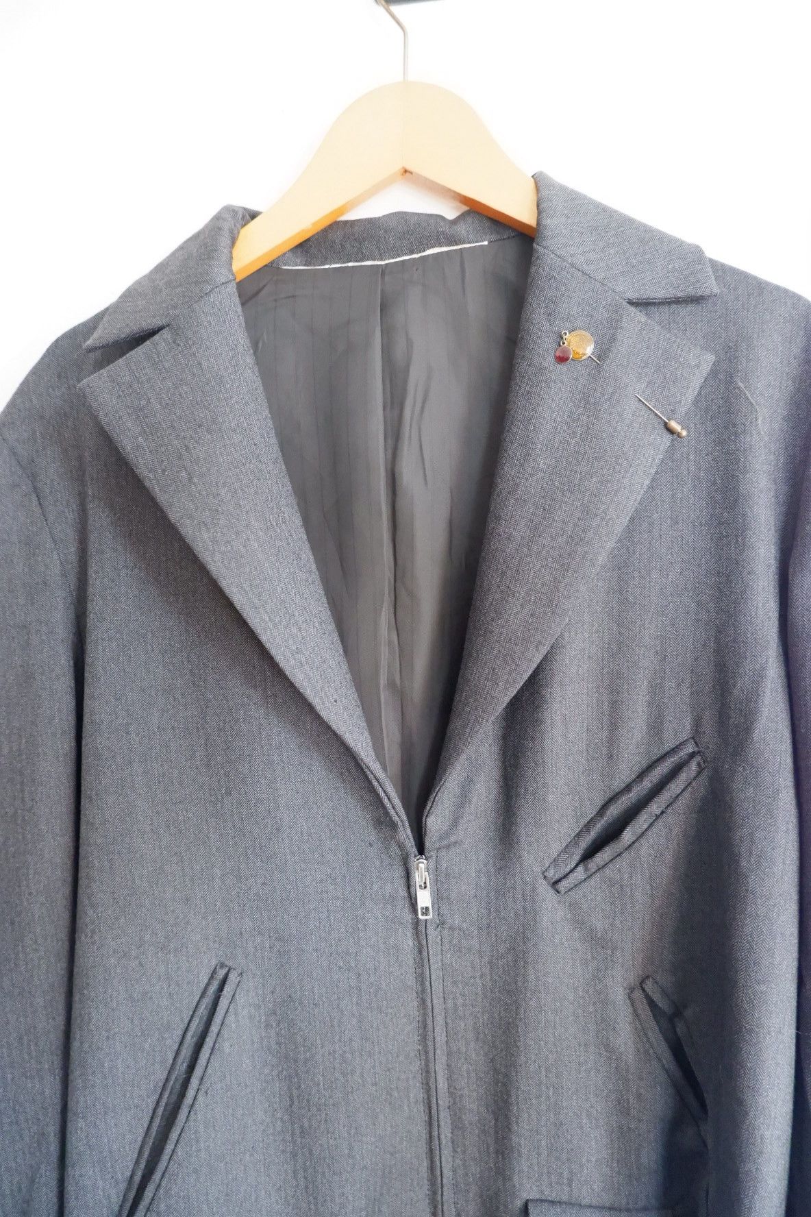 Taishi Nobukuni Vintage Taishi Nobukuni Wool Cupro Biker Belted Jacket Size US M / EU 48-50 / 2 - 3 Thumbnail