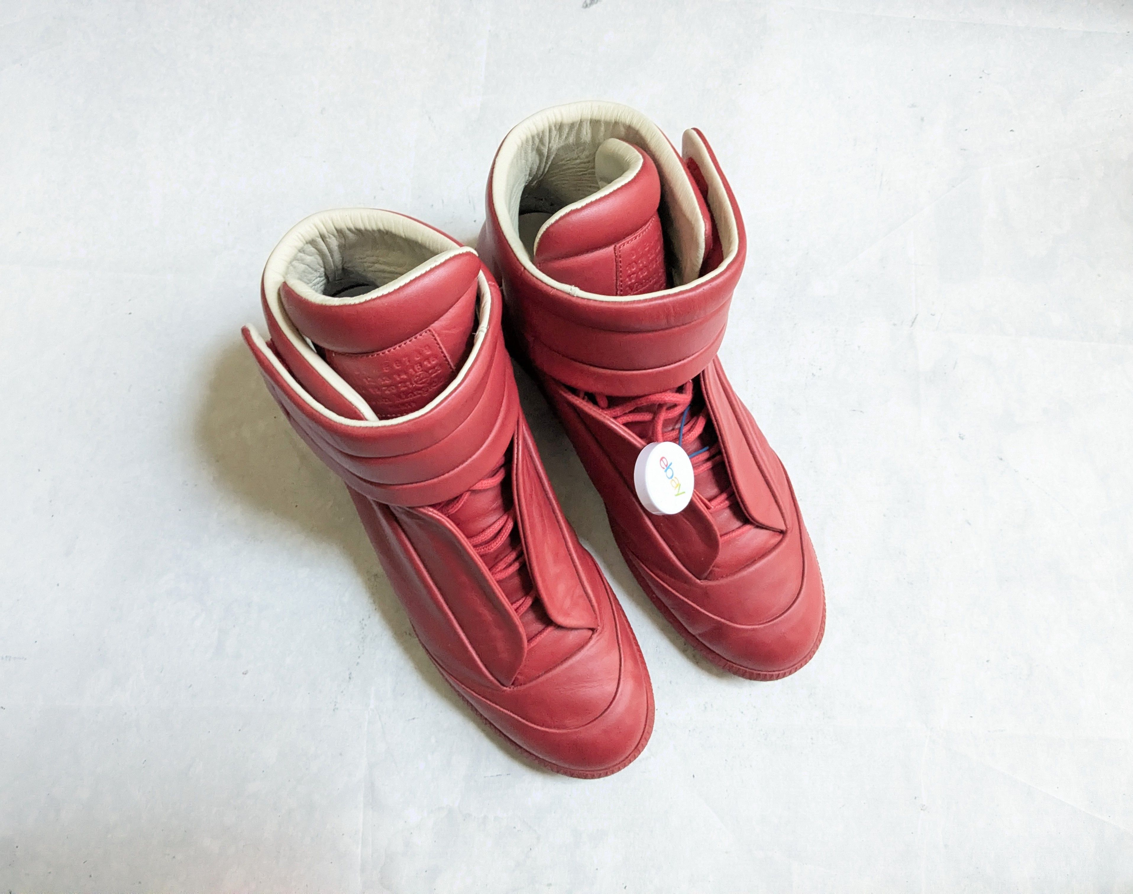 Maison Margiela Maison Margiela Future Sneakers Red 12 45 High Tops Leather Size US 12 / EU 45 - 4 Thumbnail