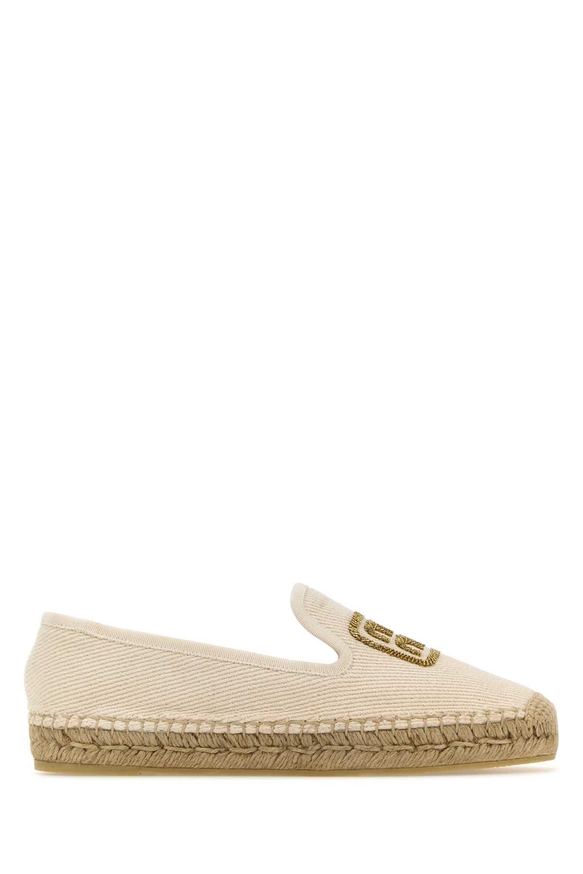 image of Miu Miu Ivory Canvas Espadrilles Shoes in White, Women's (Size 7)