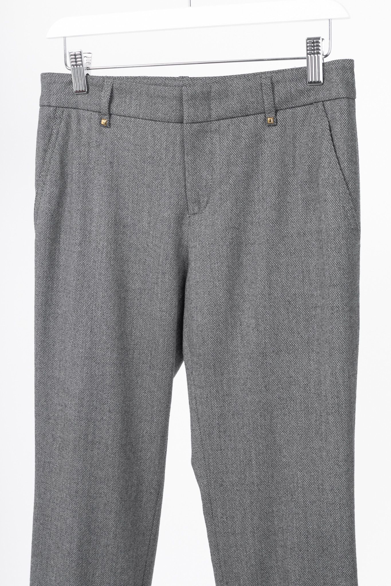 Gucci Gucci Grey Stretch-Wool Micro-Diamond Studded Trousers Size 27" / US 4 / IT 40 - 3 Thumbnail