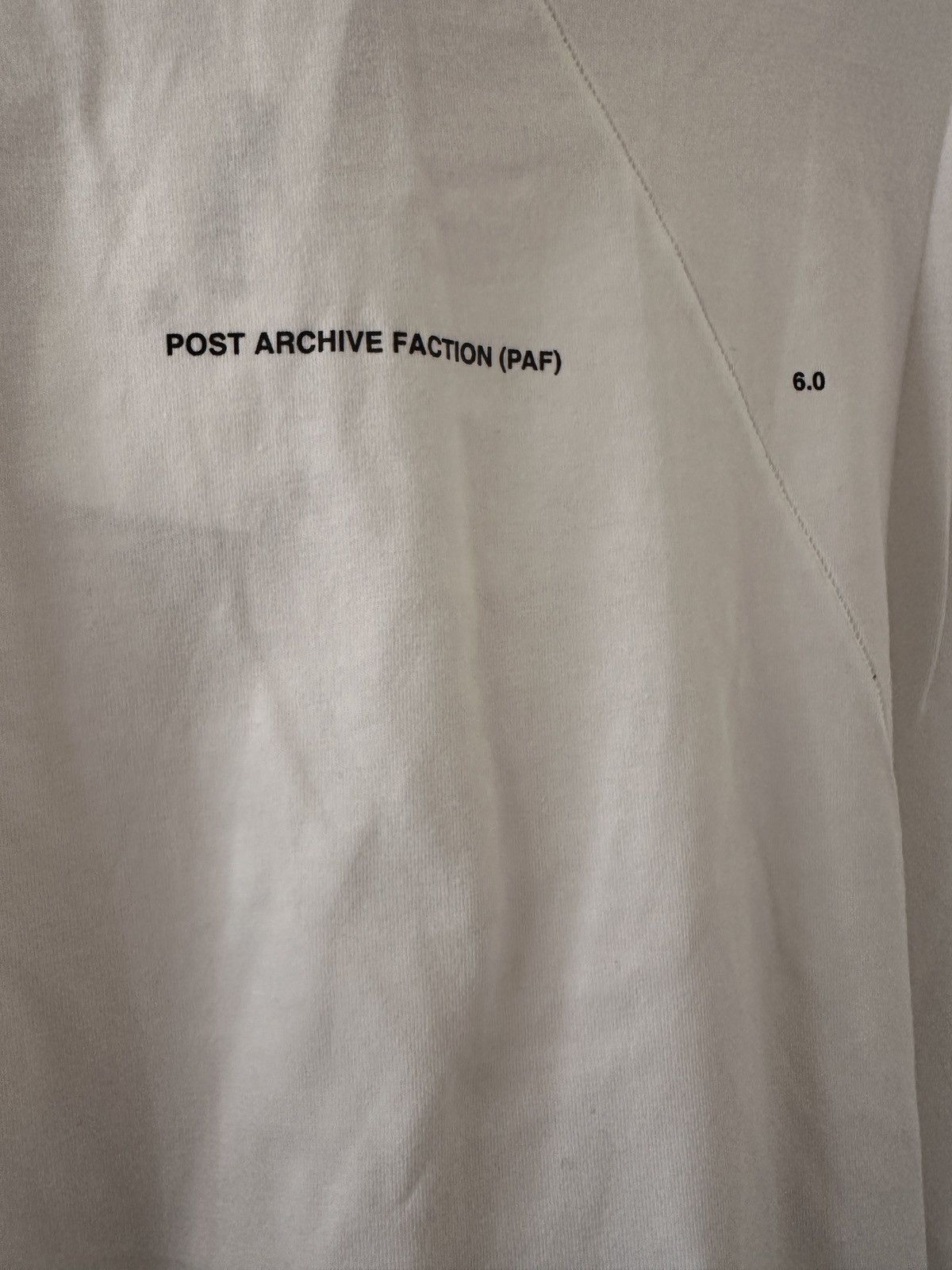 POST ARCHIVE FACTION (PAF) Post Achieve Faction PAF 6.0 T-shirt CENTER (WHITE) Size US XL / EU 56 / 4 - 8 Thumbnail