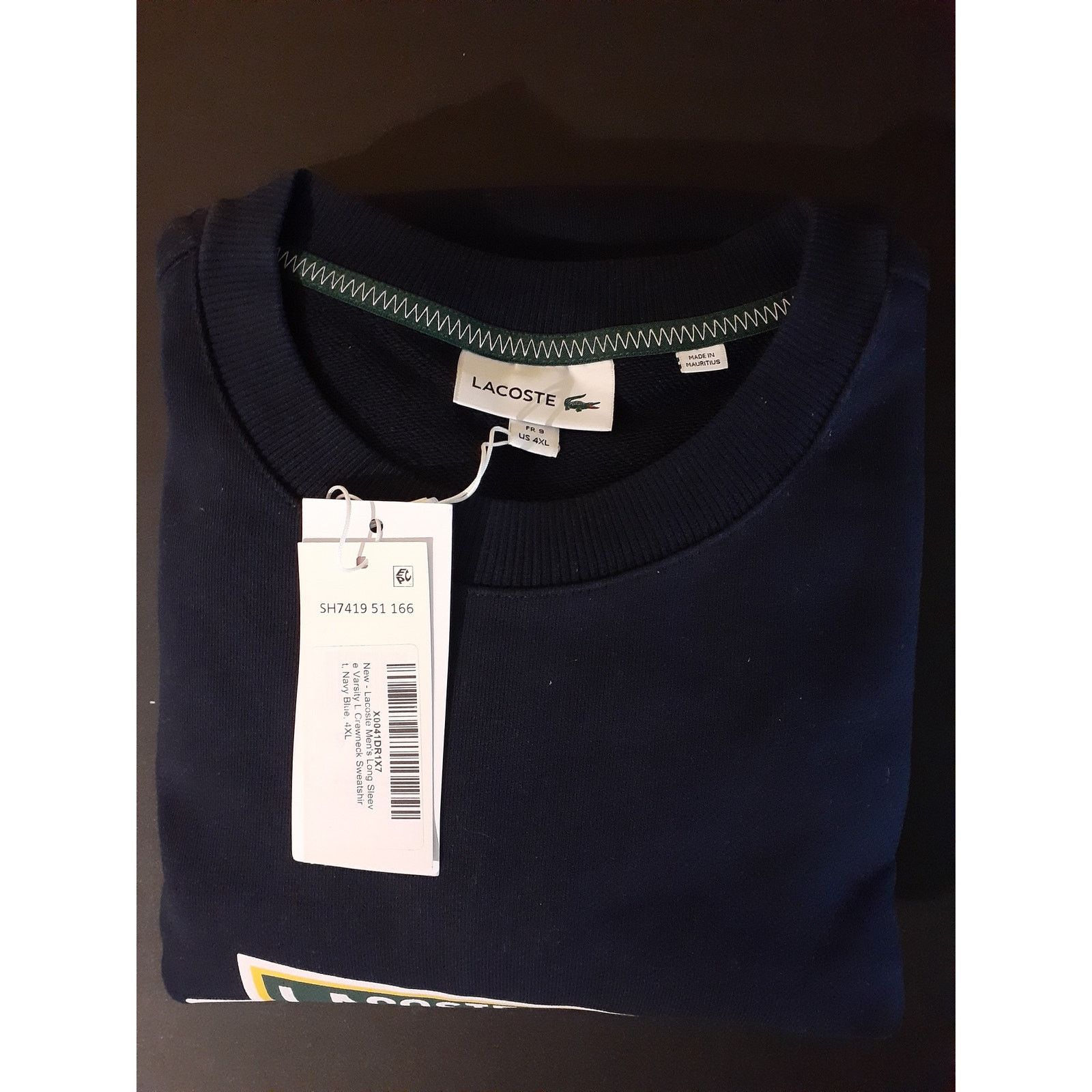Lacoste Lacoste Men's Long Sleeve Varsity L Sweatshirt Navy 4XL Size US XXL / EU 58 / 5 - 2 Thumbnail