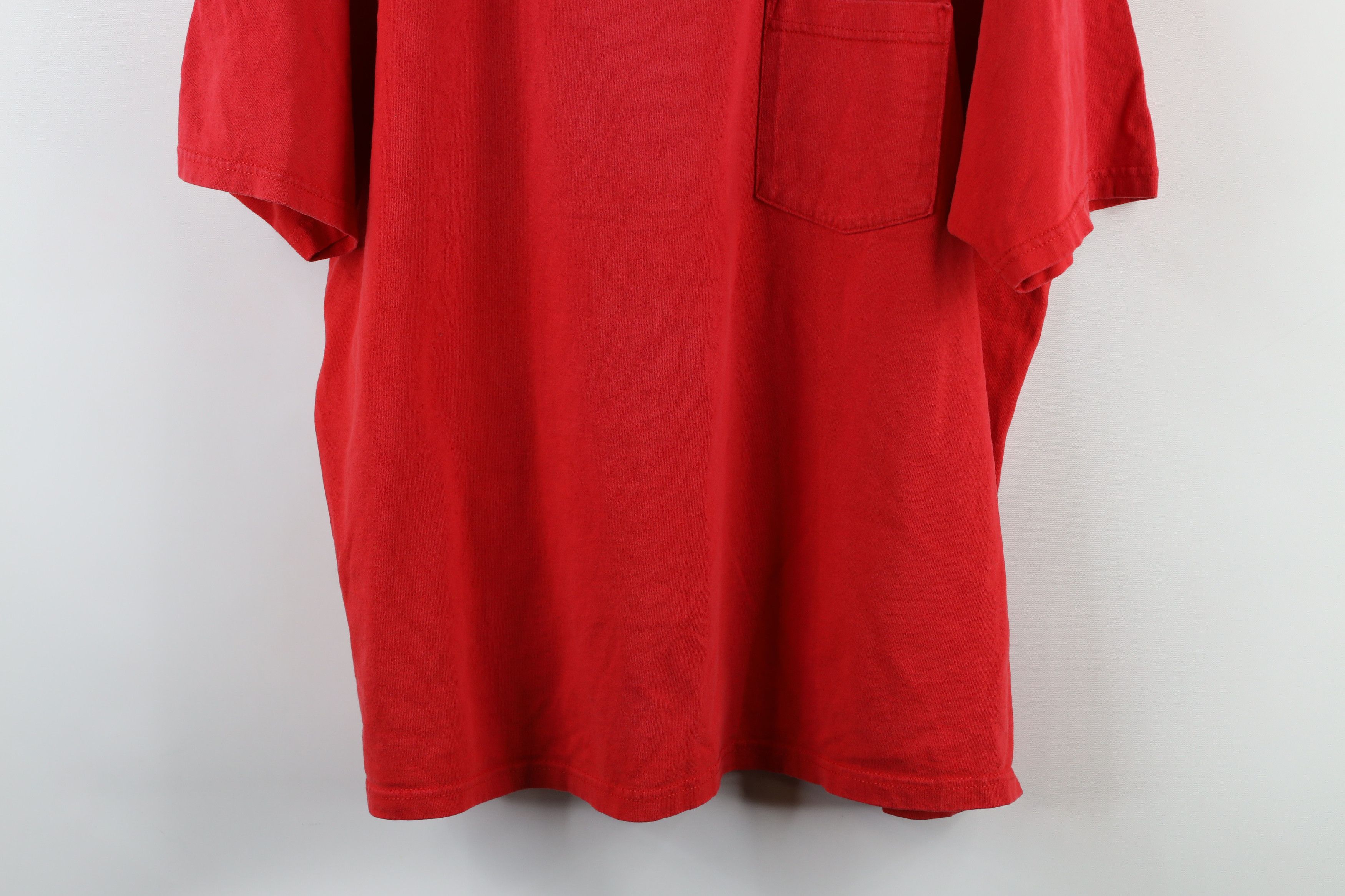 Vintage Vintage 90s Streetwear Fit Pocket T-Shirt Red Cotton USA Size US XL / EU 56 / 4 - 3 Thumbnail