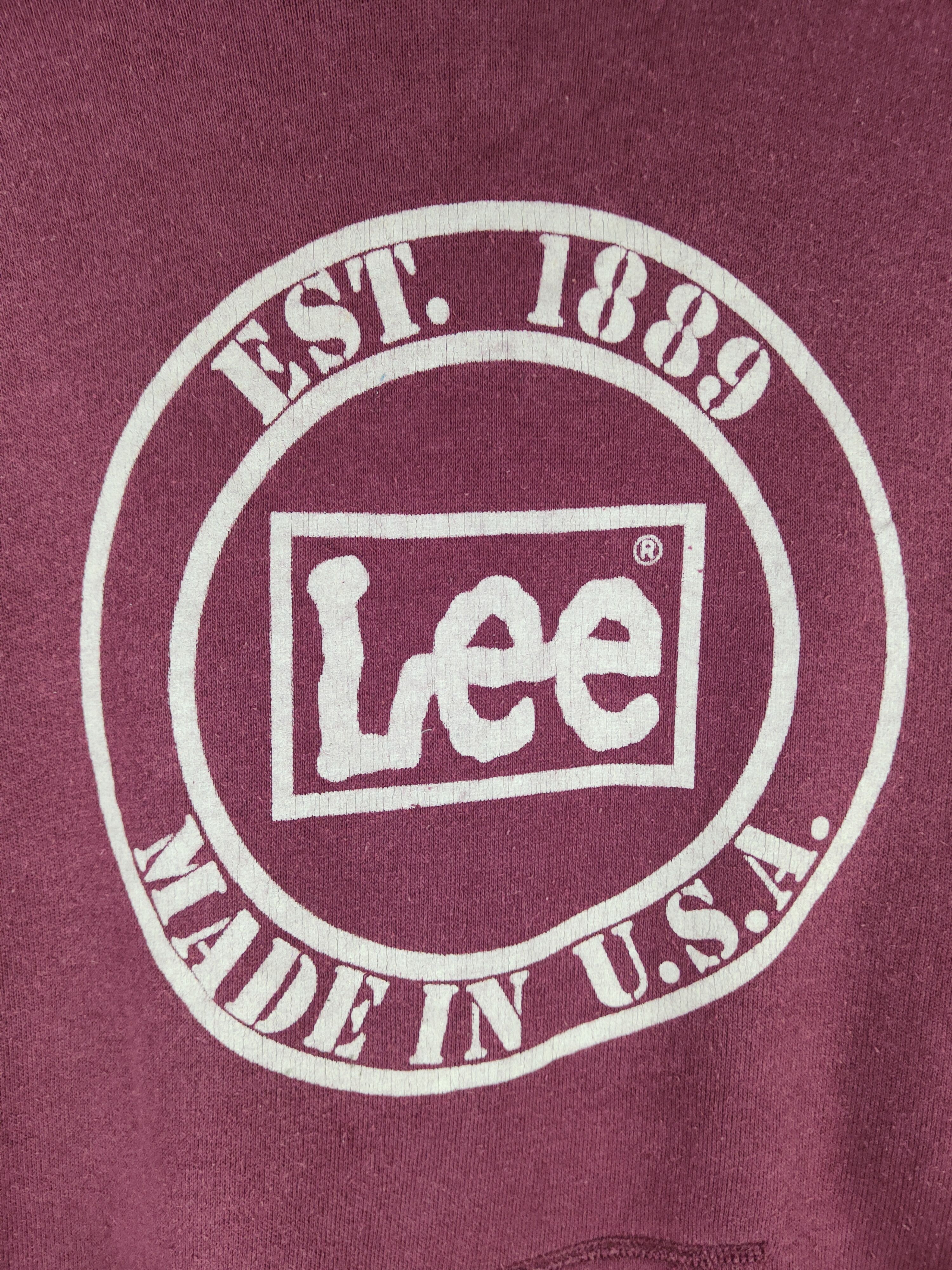 Lee × Vintage DL Lee Maroon Hoodie Sweatshirts #2521 Size US L / EU 52-54 / 3 - 3 Thumbnail